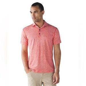 Lululemon Propel Polo Mens Size XXL Linen Texture White Prince Red